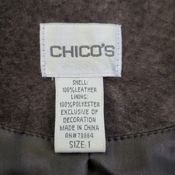 CHICO'S Suede Bolero Jacket Short Mocha Brown Women's XS/S - Picture 7 of 10